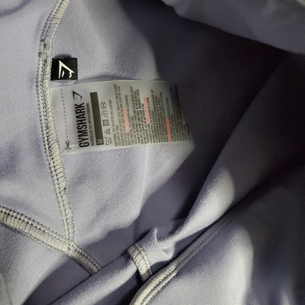 Gymshark Womens Leggings Size M Gray Purple Athletic With Pockets and Logo - Picture 3 of 6